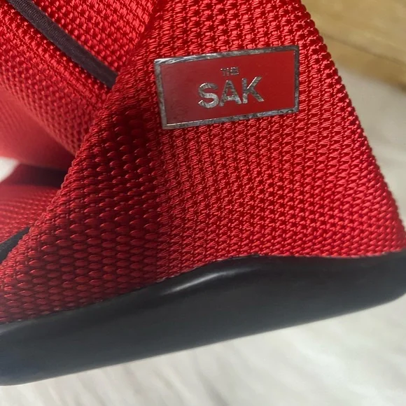 The Sak Red Black Fabric Tote Shoulder Bag Purse - Picture 8 of 14